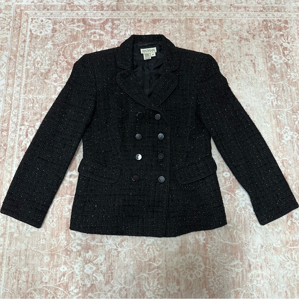 Ann Taylor Sparkly Tweed Blazer With Crystal Buttons - Picture 2 of 11